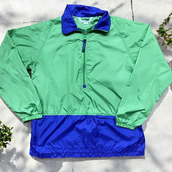 L.L. Bean Jackets & Blazers - L.L. Bean Pullover Lightweight Green Indigo Blue Windbreaker Jacket Women's M